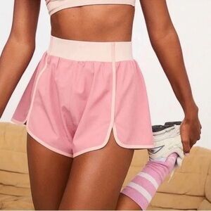 For Love & Lemons Emma flowy athletic shorts Rose Pink high rise barbiecore S